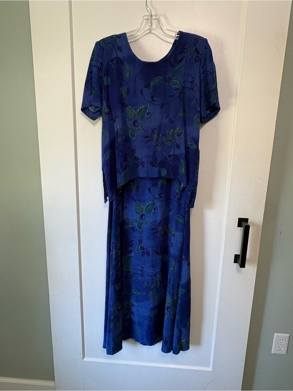 karin stevens Blue Floral Maxi Dress Two-Piece Set